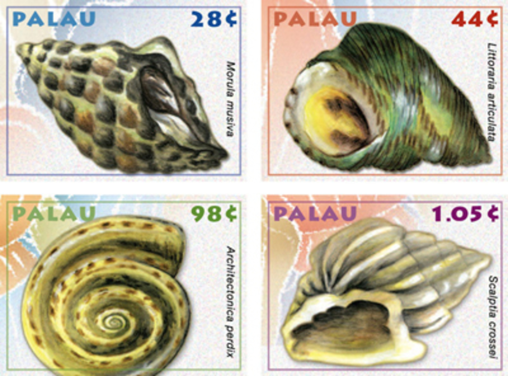 PALAU   963-6  MINT NEVER HINGED SET OF STAMPS OF FISH-MARINE LIFE  SHELS (   0916 - Pesci