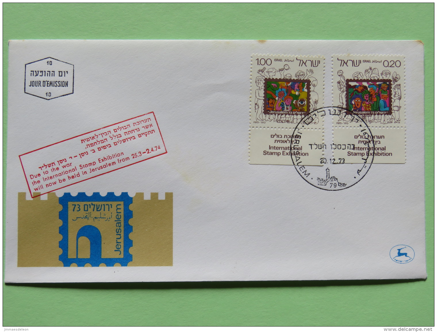 Israel 1973 FDC Cover - International Stamp Exhibition - Brieven En Documenten