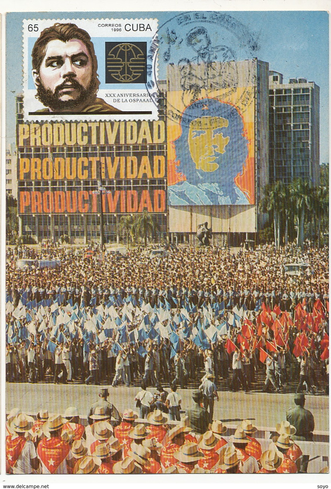 Maximum  " Revolutionnaire "  Ché Guevara  1er Mai La Havane Dictature Castro Idolatrie Format 10/15 - Politieke En Militaire Mannen