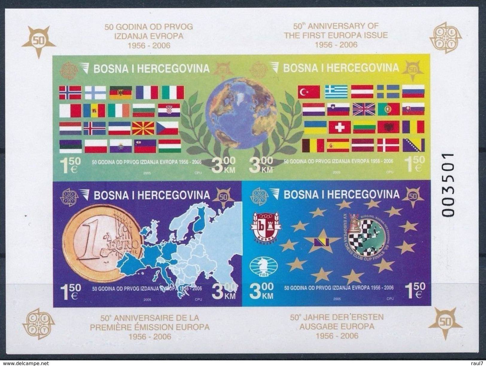 Bosnia & Herc. - 50th ANN. EUROPA-CEPT - BF ND Neuf // Mnh // Imp. CV &euro;60 - 2006