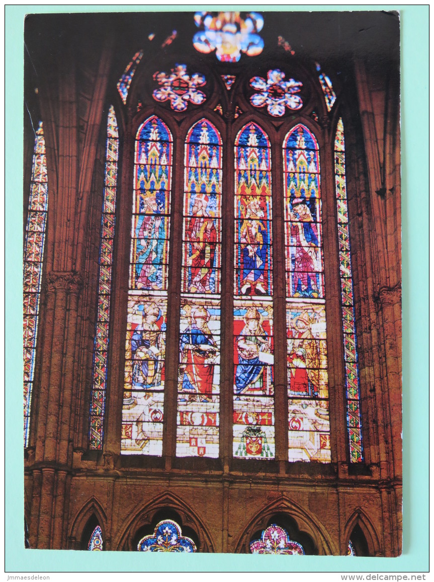 Spain 1972 Postcard ""Leon - Cathedral - Stained Glass"" To Belgium - Wolf - Lettres & Documents