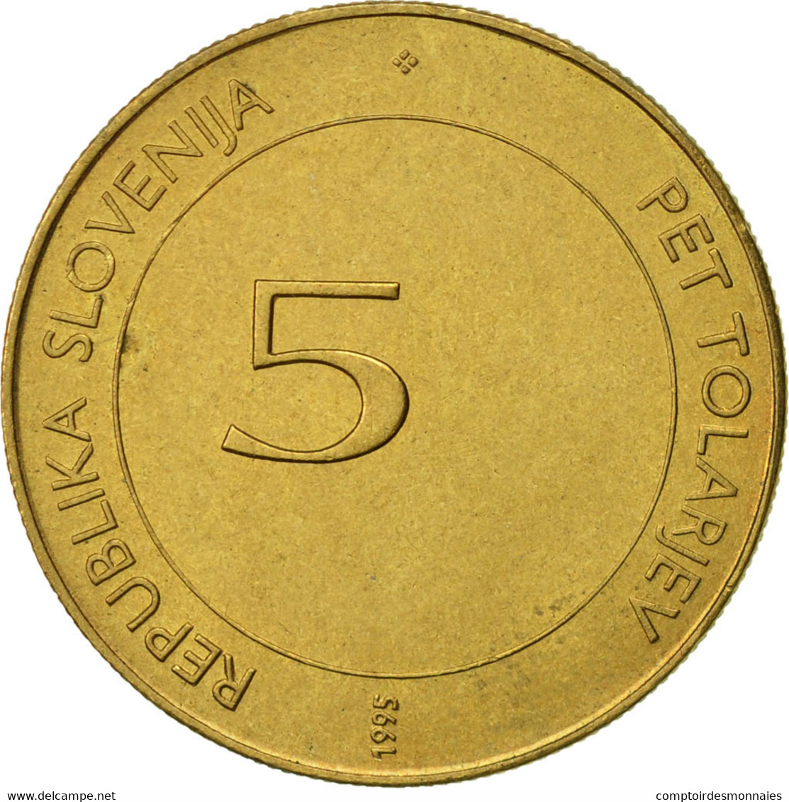 Monnaie, Slovénie, 5 Tolarjev, 1995, TTB+, Nickel-brass, KM:21 - Slovénie