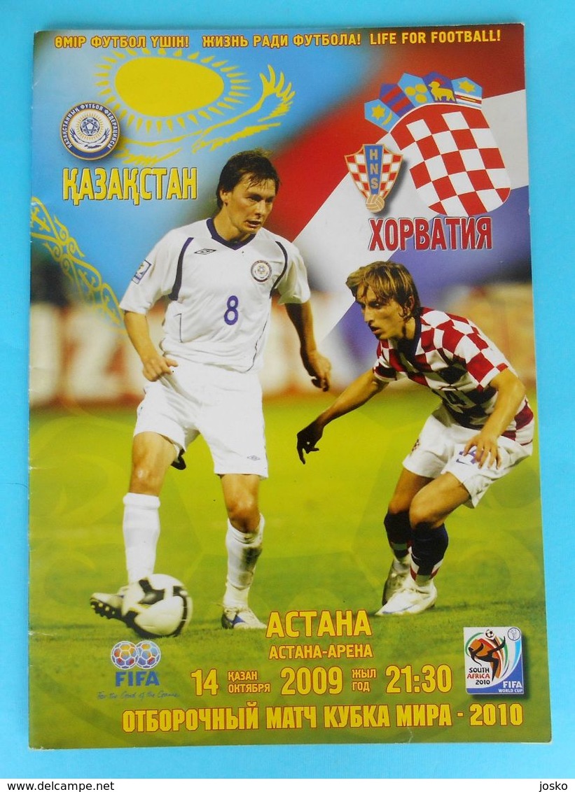 KAZAKHSTAN V CROATIA - 2010 FIFA WORLD CUP Qual. Football Match Programme * Soccer Fussball Programm Programma Kroatien - Programme