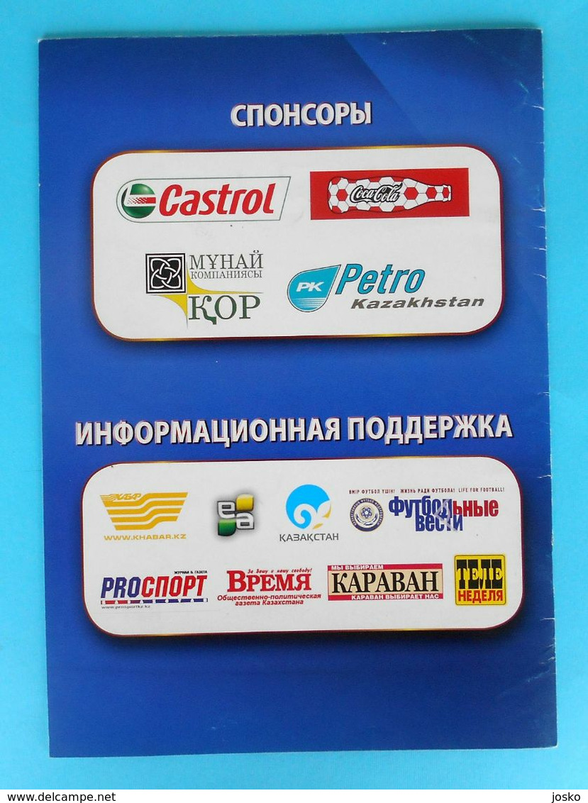 KAZAKHSTAN V CROATIA - 2010 FIFA WORLD CUP Qual. Football Match Programme * Soccer Fussball Programm Programma Kroatien - Programme