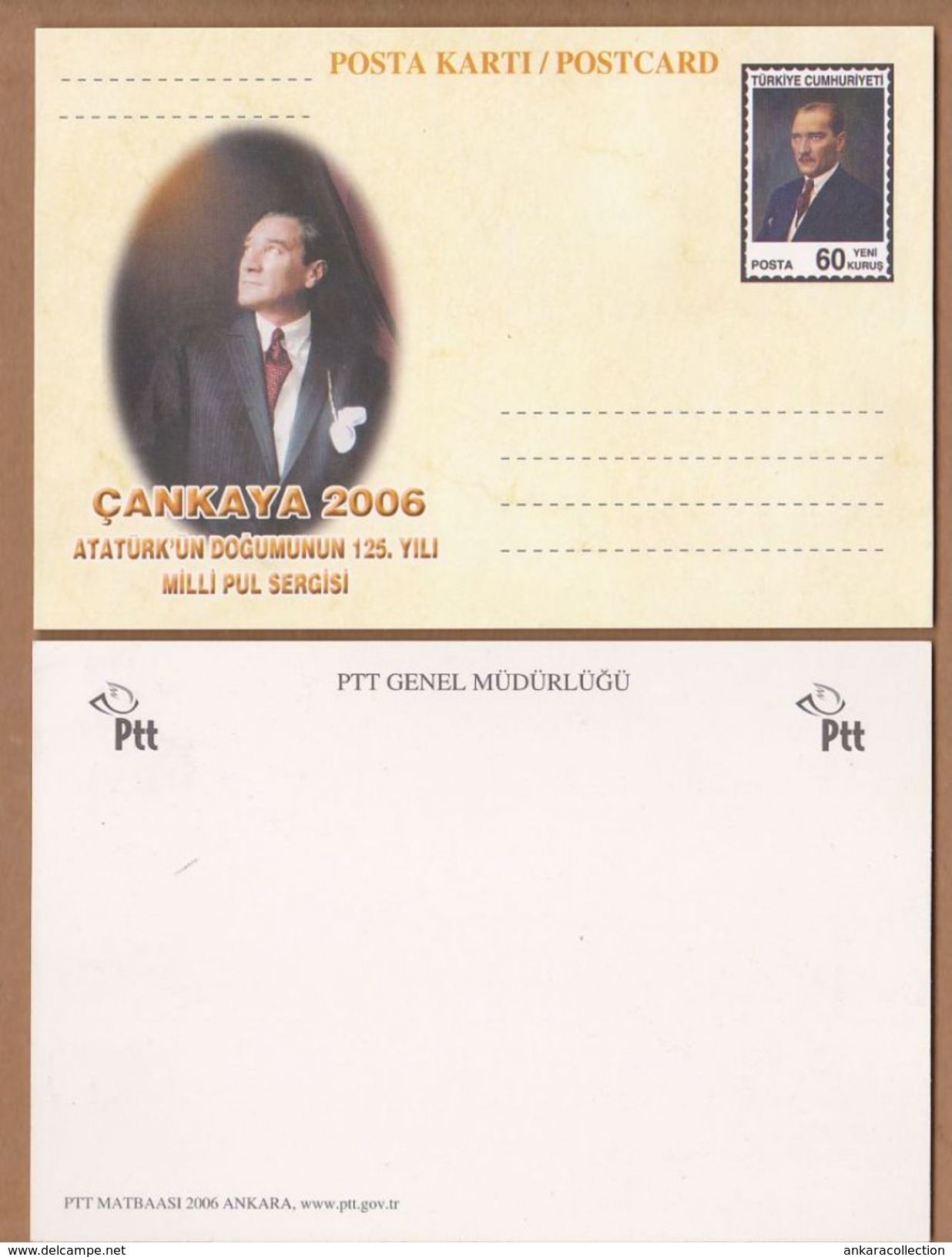 AC - POSTAL STATIONERY - CANKAYA 2006 NATIONAL STAMP EXHIBITION ON THE OCCASION OF THE 125th ANN OF THE BIRTH OF ATATURK - Postal Stationery