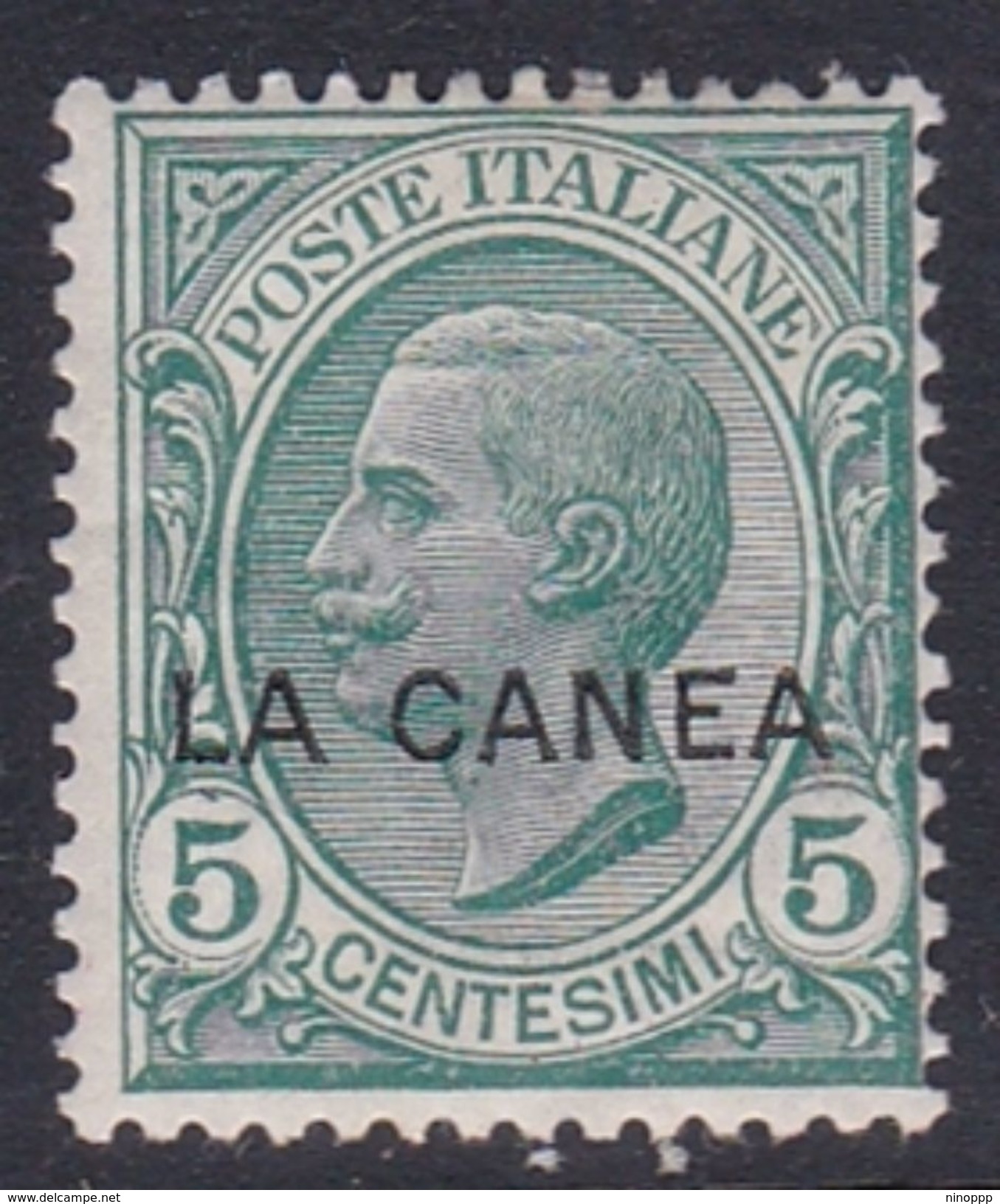 Italy-Italian Offices Abroad-La Canea  S14 1907-12, 5c Green Mint Hinged - La Canea