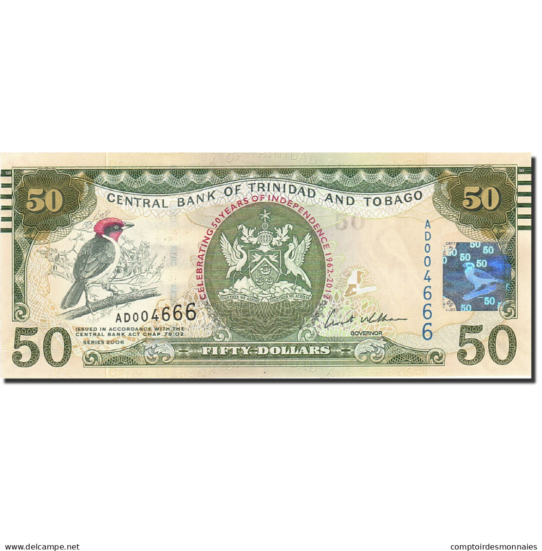 Billet, Trinidad And Tobago, 50 Dollars, 2006, 2006, KM:50, NEUF - Trinidad En Tobago