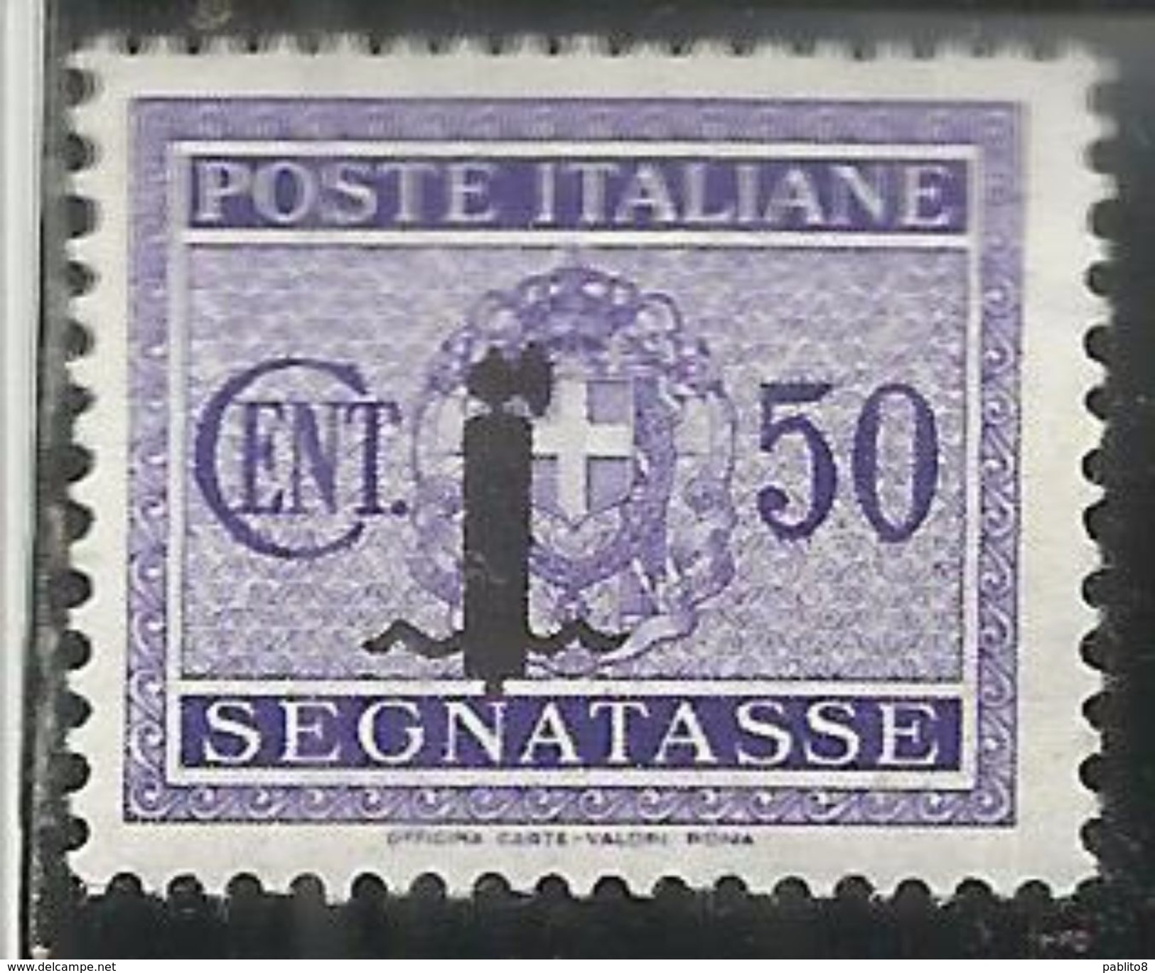 ITALIA REGNO REPUBBLICA SOCIALE RSI 1944 SEGNATASSE POSTAGE DUE PICCOLO FASCIO FASCIETTO CENT. 50 TASSE  MLH - Portomarken