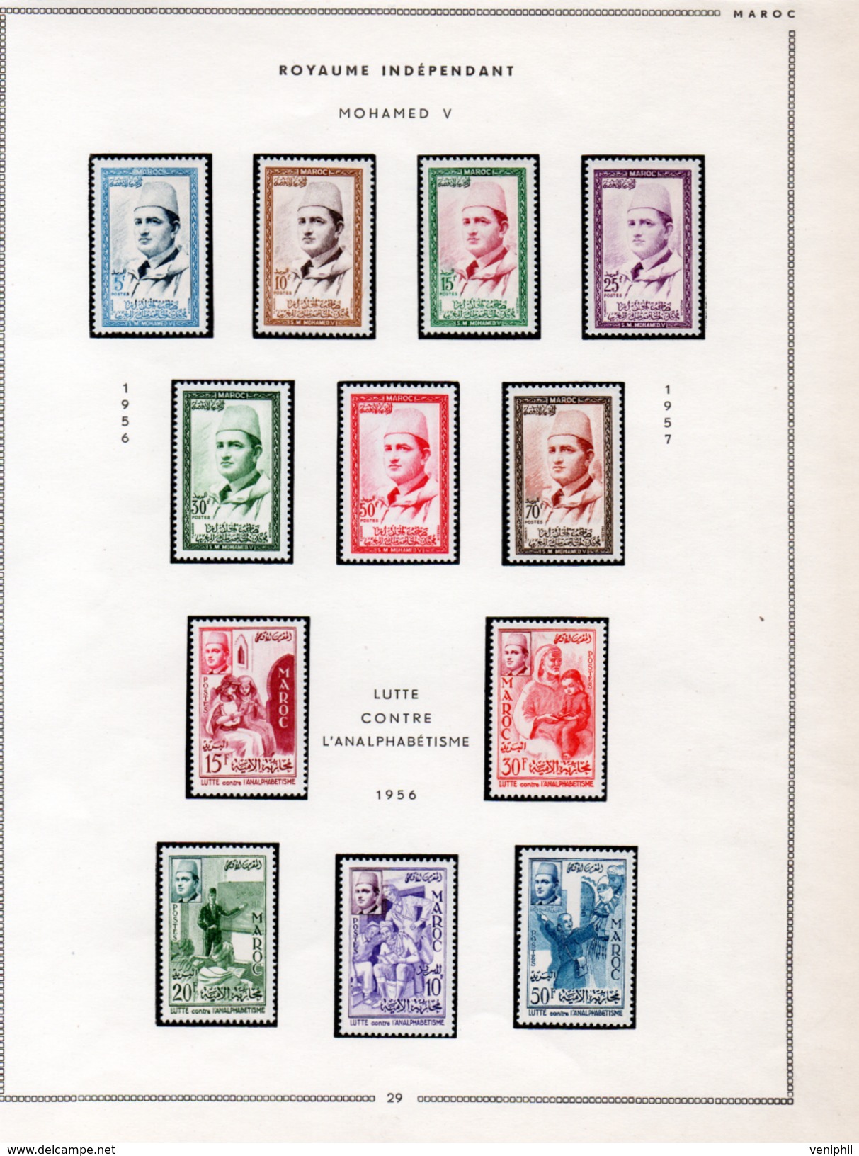 MAROC -  TIMBRES N° 362 A 373 -NEUF AVEC LEGERE CHARNIERE - ANNEE 1956 - COTE 39 &euro; - Marokko (1956-...)