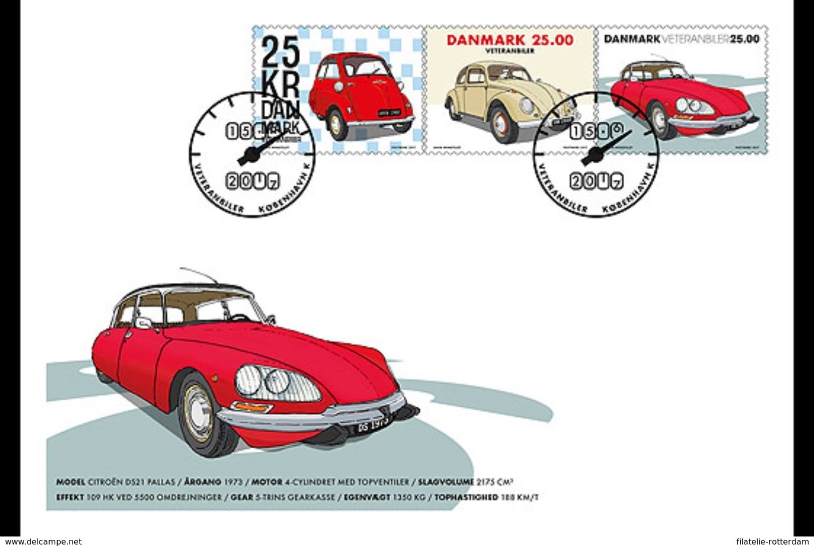 Denemarken / Denmark - Postfris / MNH - FDC Vintage Auto's 2017 - Ongebruikt