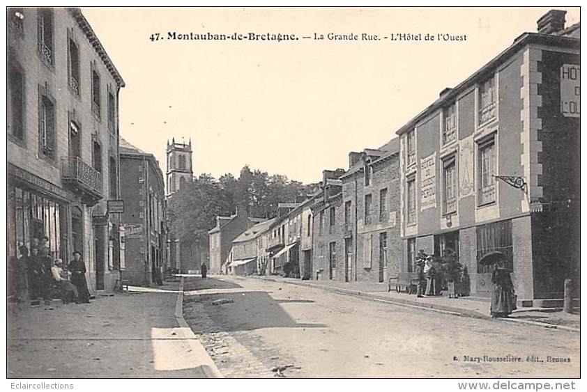 Montauban De Bretagne      35      Grande Rue  Hôtel De L'Ouest         ( Voir Scan) - Autres & Non Classés