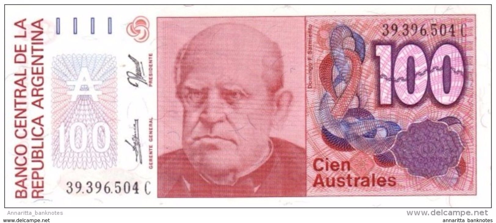 ARGENTINA 100 AUSTRALES ND (1989) P-327c UNC SIGN: PAUL & FRAGA [AR327c] - Argentine