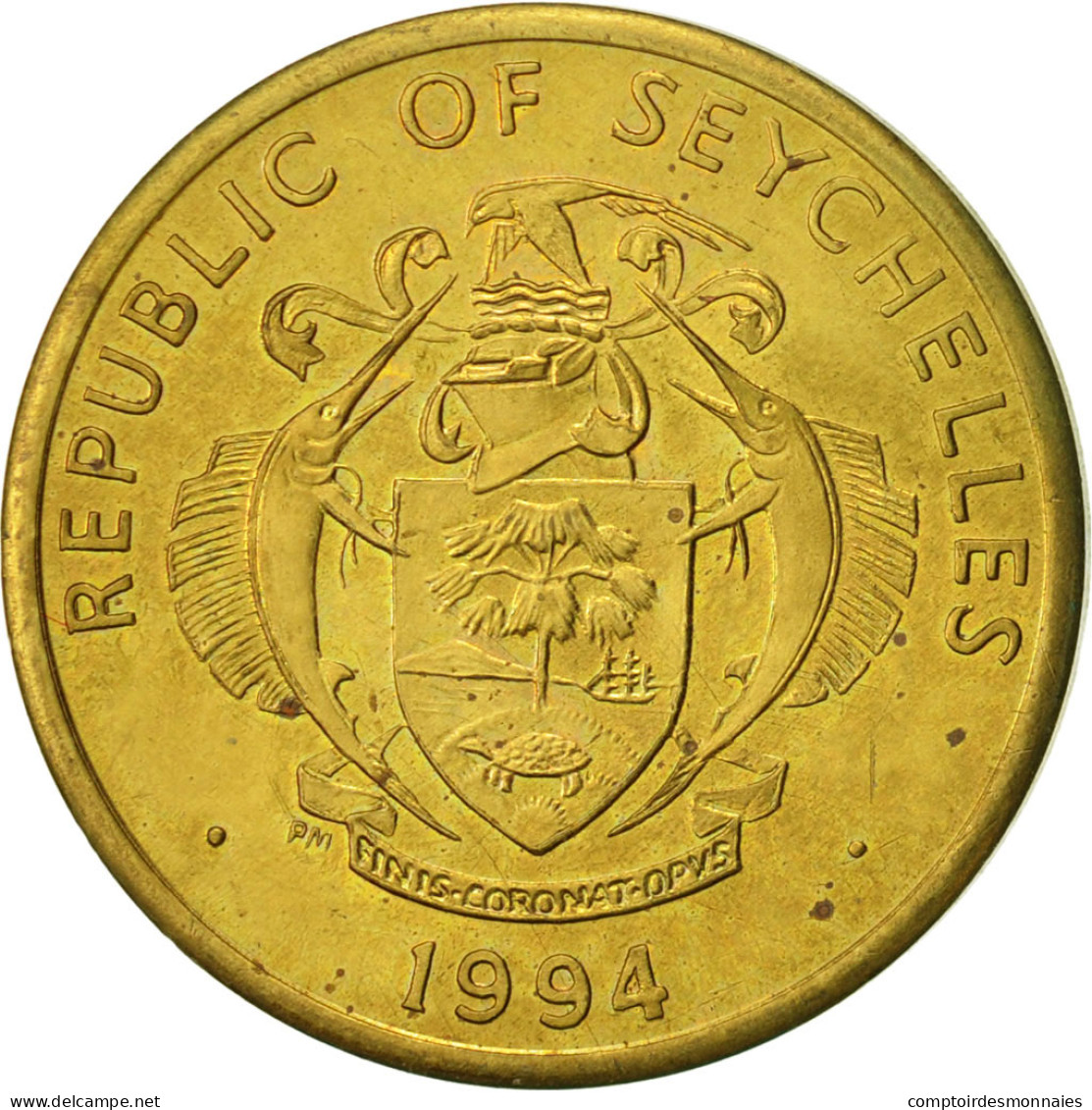 Monnaie, Seychelles, 10 Cents, 1994, British Royal Mint, TTB, Laiton, KM:48.2 - Seychellen