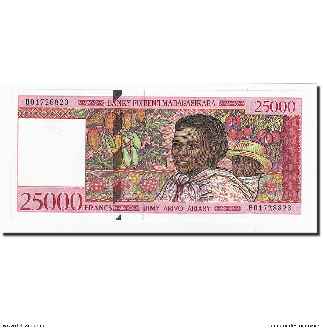 Billet, Madagascar, 25,000 Francs = 5000 Ariary, Undated (1998), KM:82, NEUF - Madagaskar