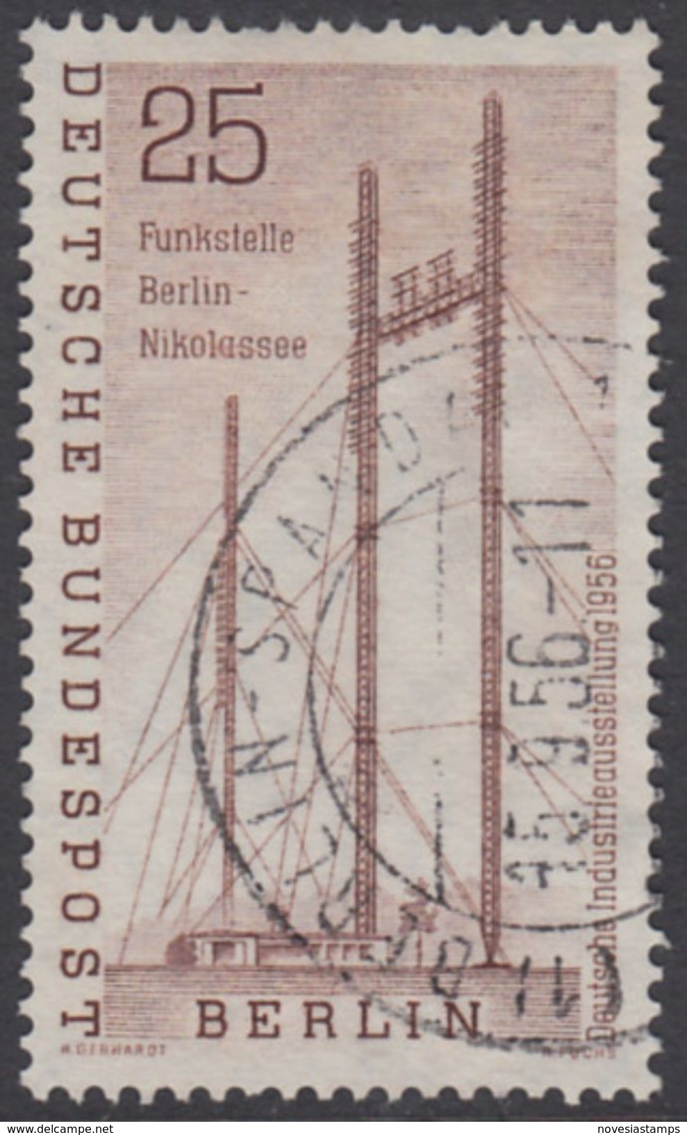 !b!  BERLIN 1956 Mi. 157 USED SINGLE (e) - German Industrial Exhibition - Used Stamps