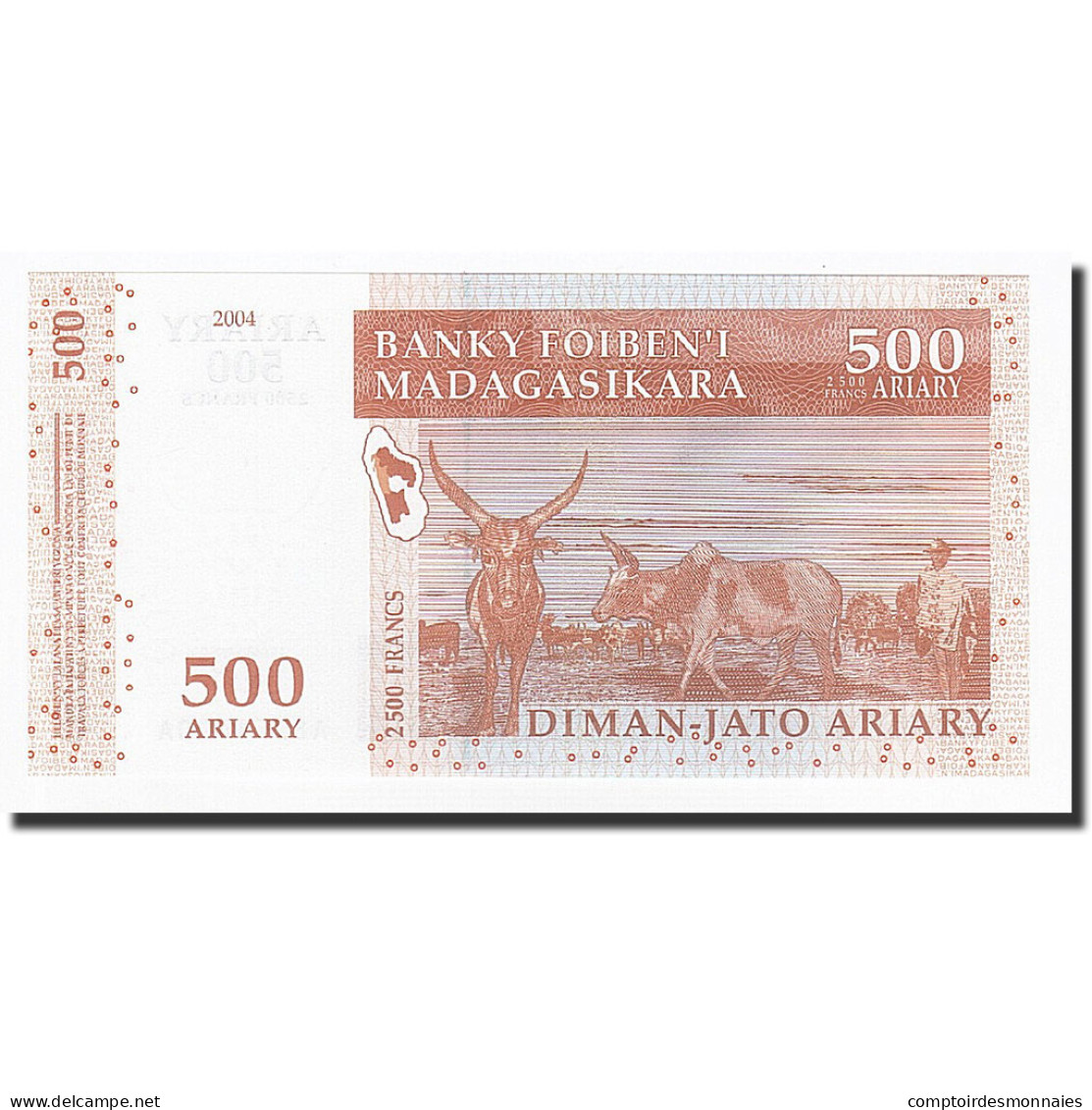 Billet, Madagascar, 500 Ariary, 2004, KM:88a, NEUF - Madagaskar