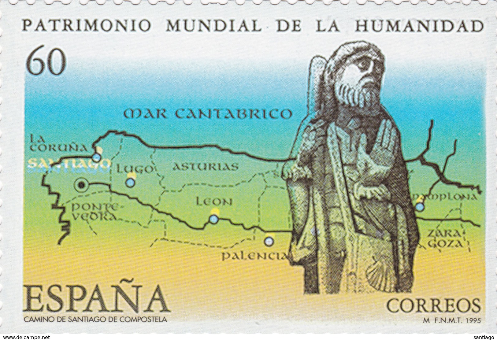 Espana  : Ano Santo Compostelano : Tarjetas Postales con copia del Sellos /  7 tarjetas / ( 15 x 13 ) y (  11 x 19 ) cm