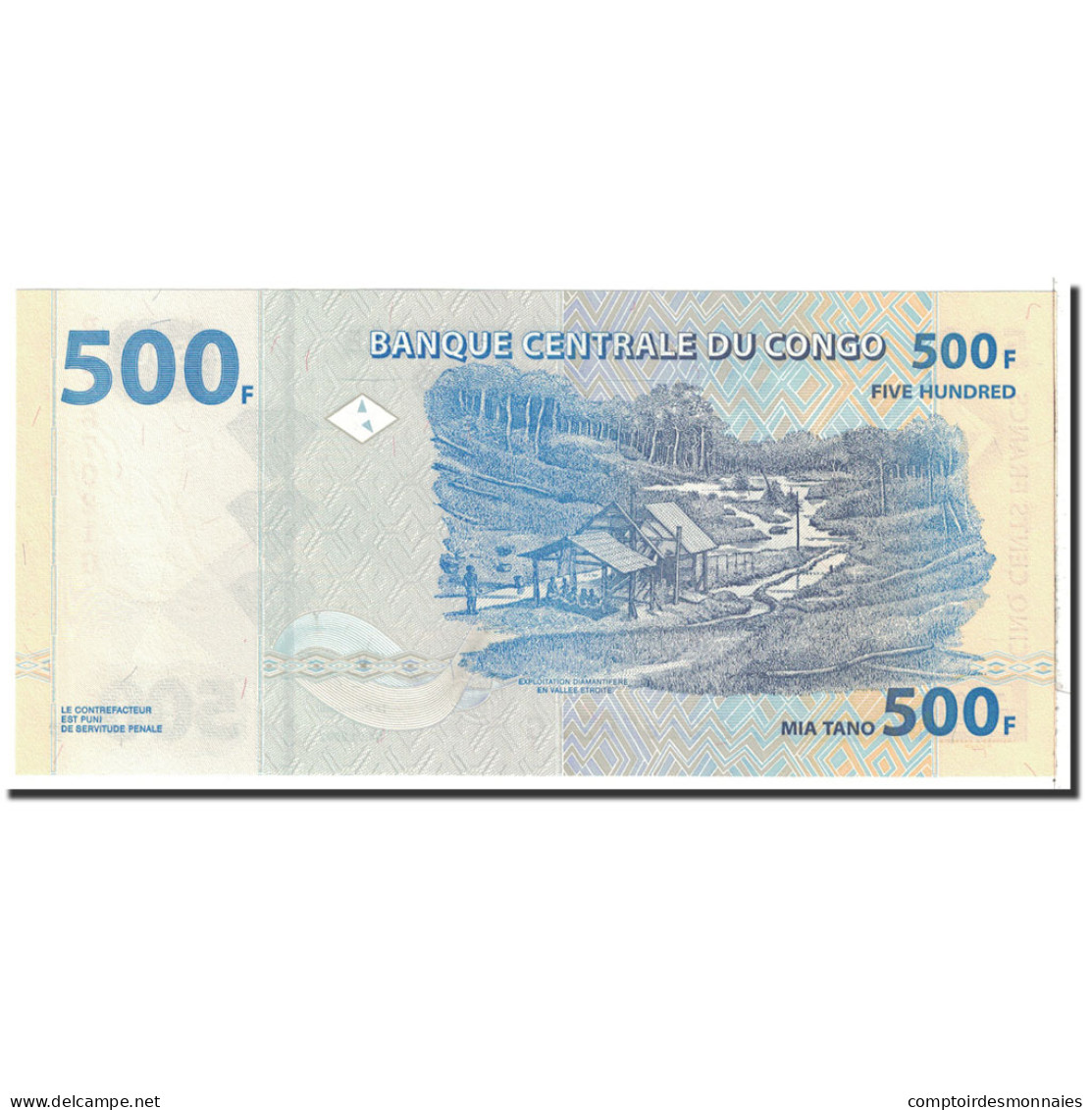 Billet, Congo Democratic Republic, 500 Francs, 2002, 2002-01-04, KM:96a, NEUF - República Democrática Del Congo & Zaire