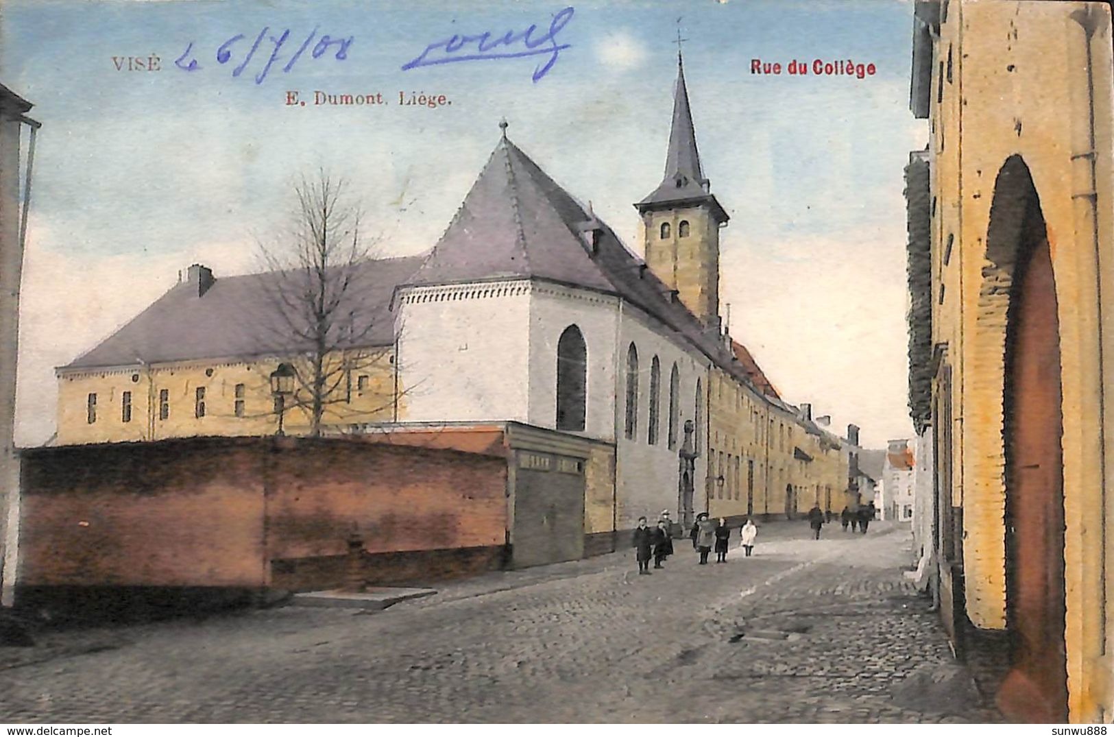 Visé - Rue Du Collège (animée, Colorisée, E. Dumont, 1908) - Visé