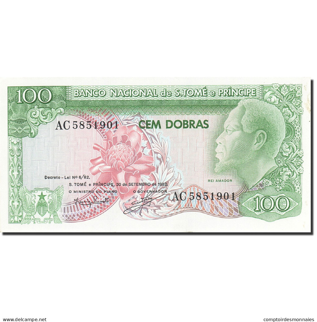 Billet, Saint Thomas And Prince, 100 Dobras, 1982, 1982-09-30, KM:57, SPL - São Tomé U. Príncipe