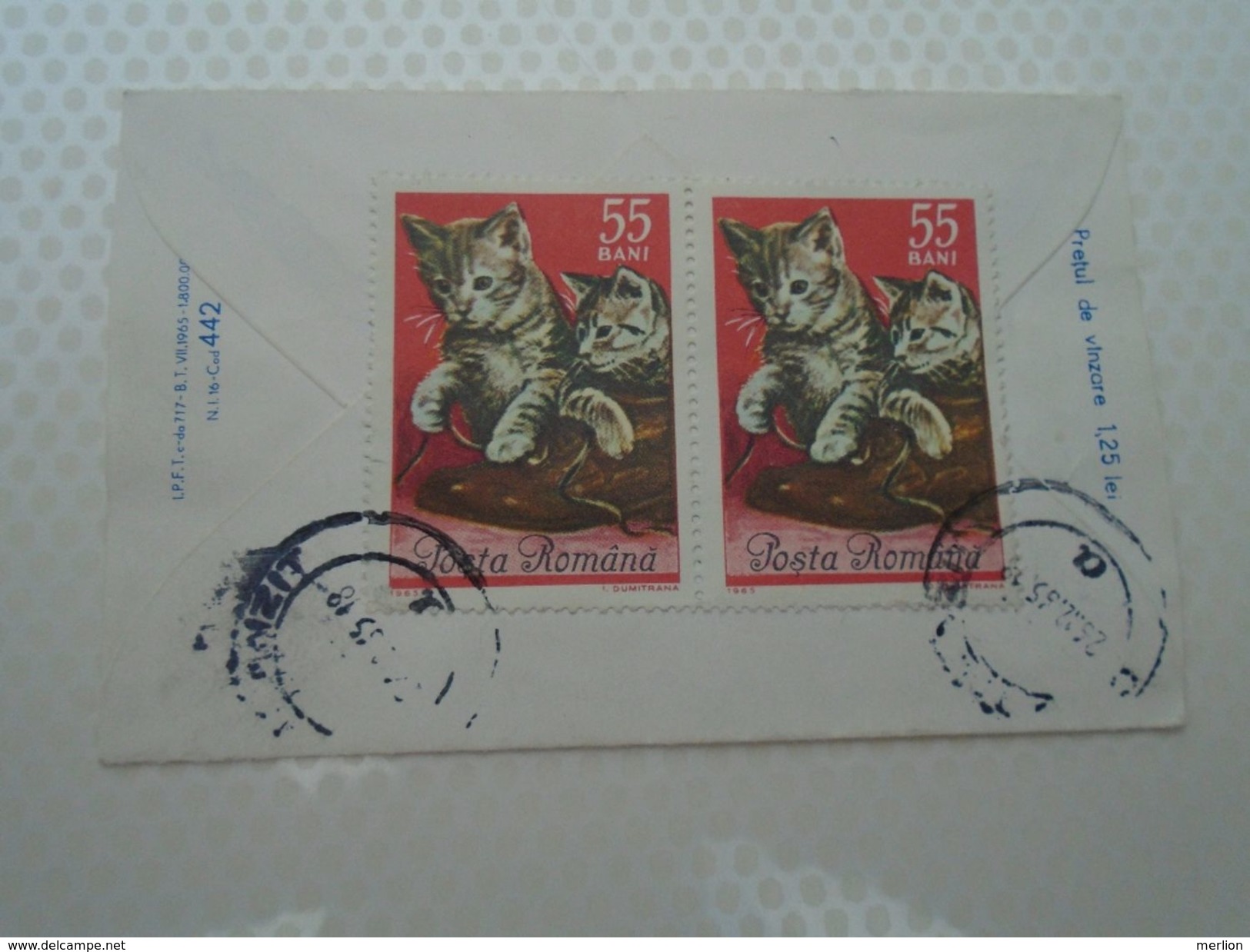 D152331  Romania Postal Stationery Cover 1965 - Stamp  Cat Chat Katze - Lettres & Documents