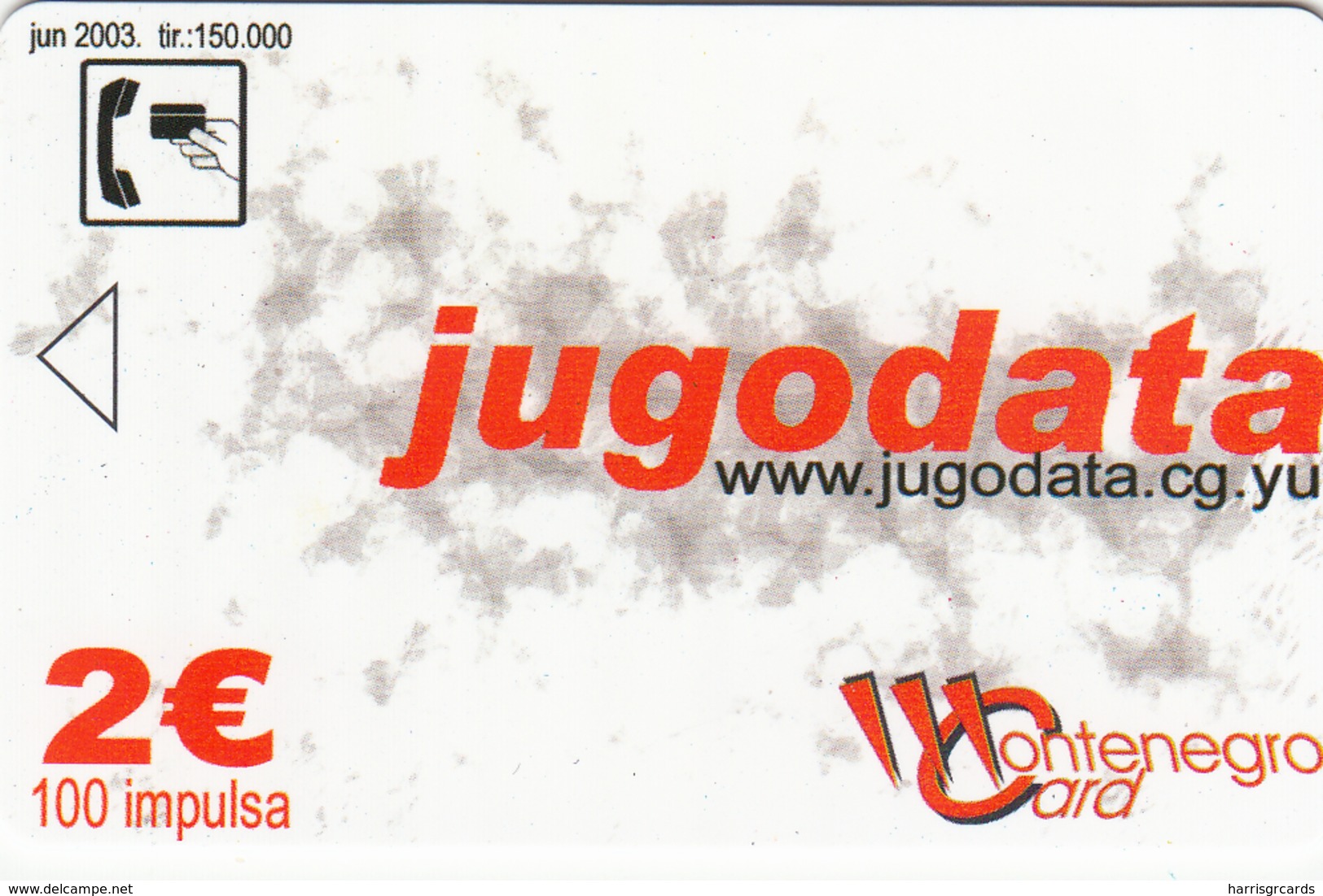 MONTENEGRO - Jugodata/Compaq, Tirage 150000, 06/03, Sample No Chip And  No CN - Montenegro
