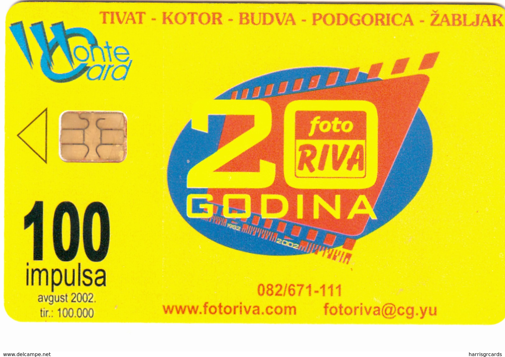 MONTENEGRO - Foto Riva, Jugodata/Hewlett Packard, Tirage 100000, 08/02, Sample No CN - Montenegro