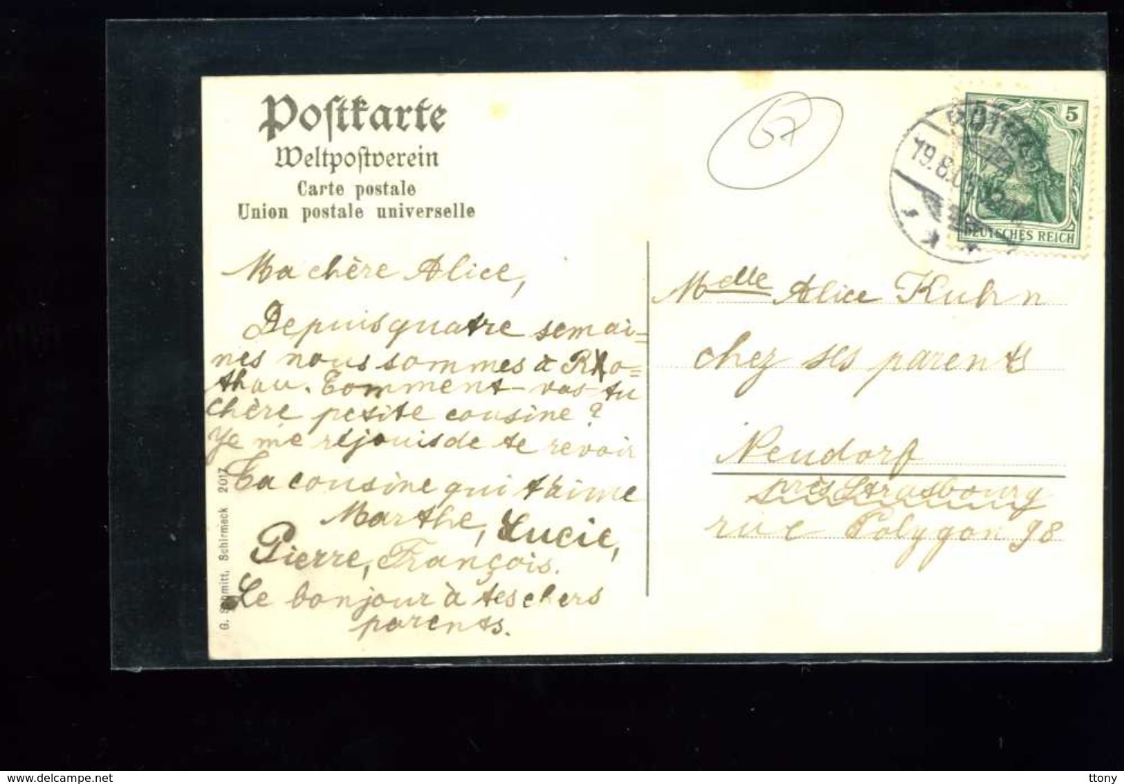 CPA  :  Rothau   :carte écrite  1909 - Rothau