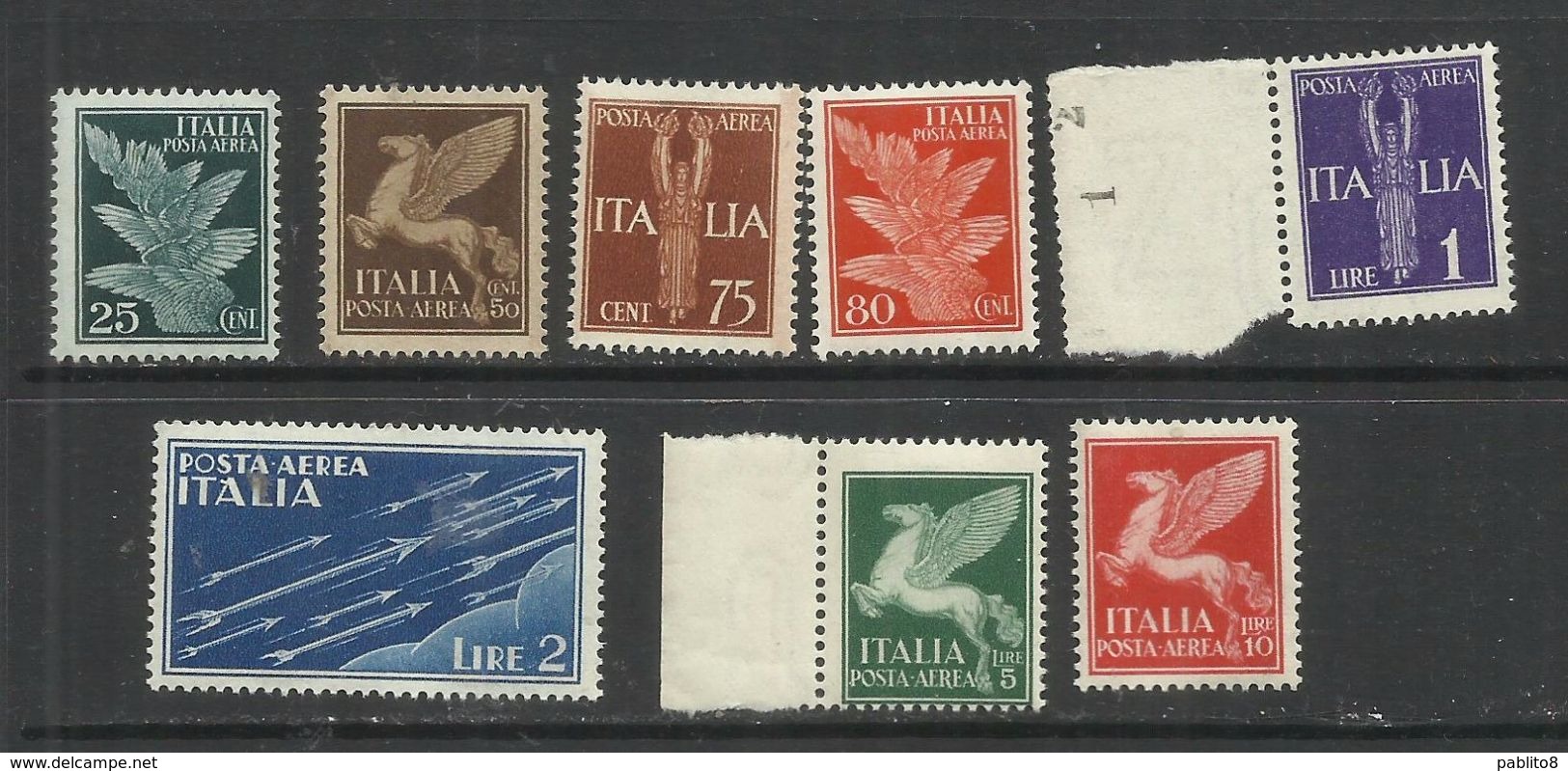 ITALY KINGDOM ITALIA REGNO 1930 1932 POSTA AEREA AIR MAIL SOGGETTI ALLEGORICI SERIE COMPLETA COMPLETE SET MNH - Airmail