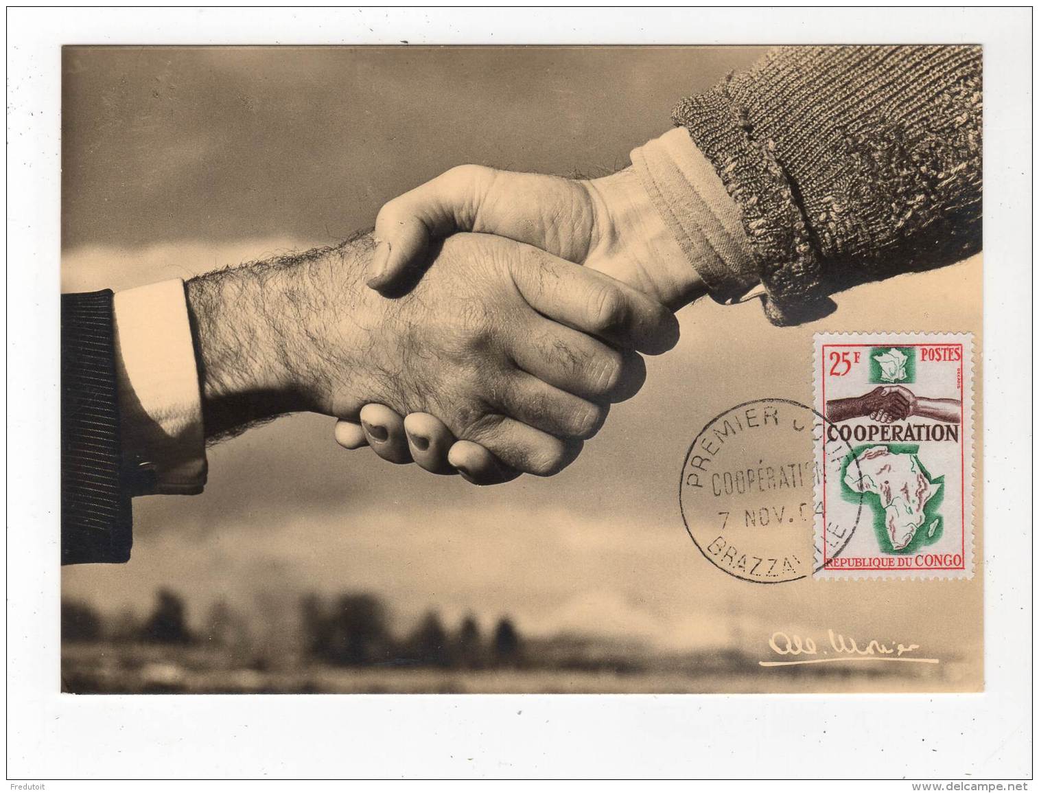 CARTE MAXIMUM - CONGO  -  COOPERATION  (1964) - FDC