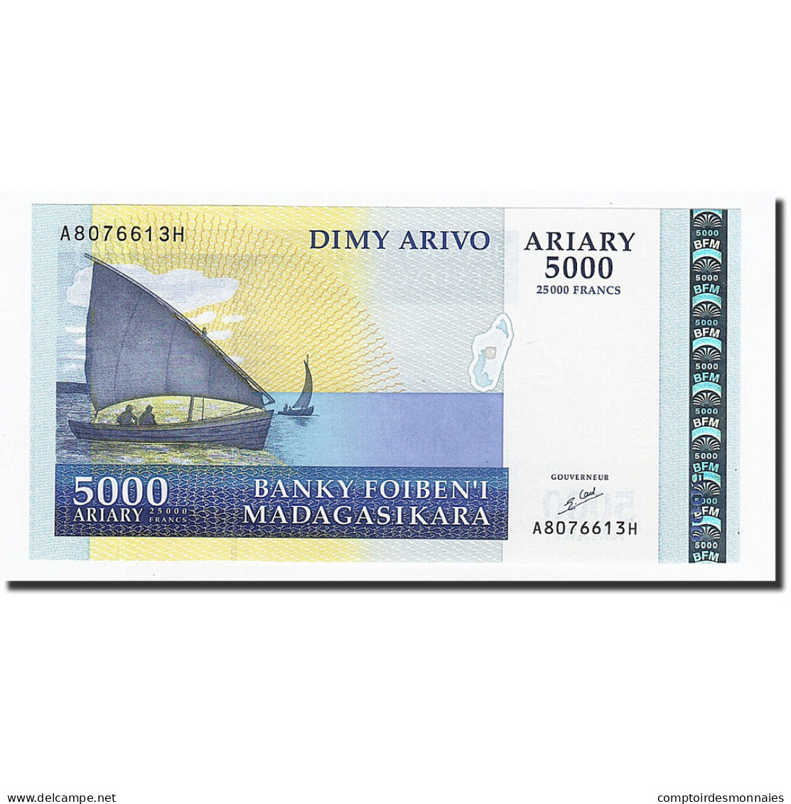 Billet, Madagascar, 5000 Ariary, 2003, KM:84, NEUF - Madagaskar