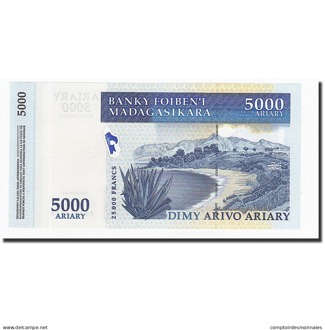 Billet, Madagascar, 5000 Ariary, 2003, KM:84, NEUF - Madagaskar