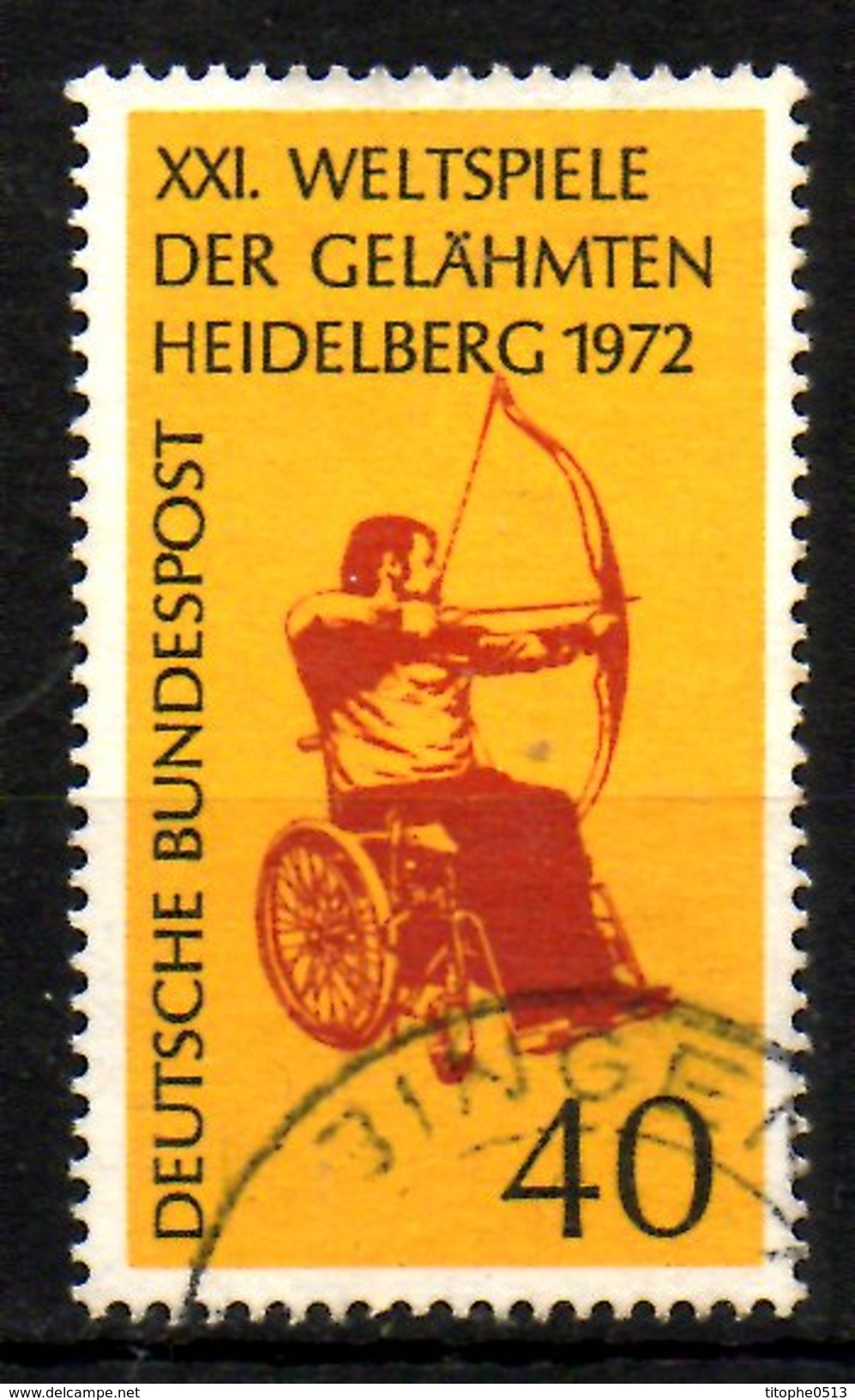 ALLEMAGNE. N°579 Oblitéré De 1972. Tir à L'arc. - Handisport