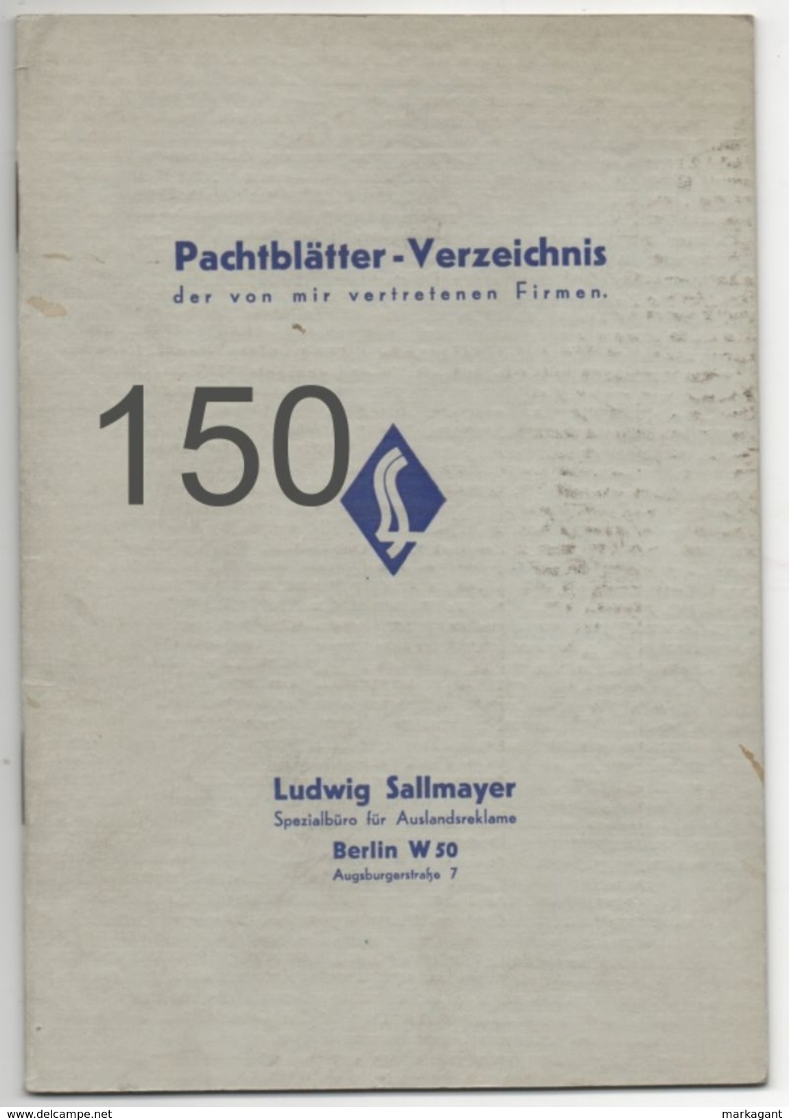 Ludwig Sallmayer, Jewish Advertising/ 1930s - Catalogi