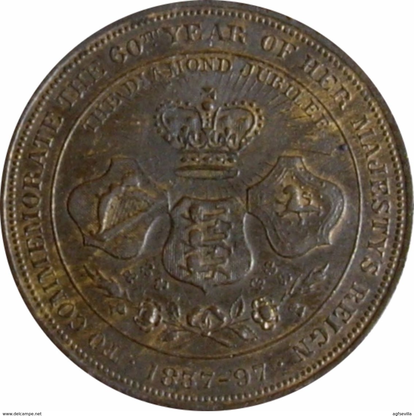 INGLATERRA. REINA VICTORIA. MEDALLA DEL JUBILEO 60 ANIVERSARIO. 1.897. UNITED KINDOM. ENGLAND MEDAL - Royaux/De Noblesse