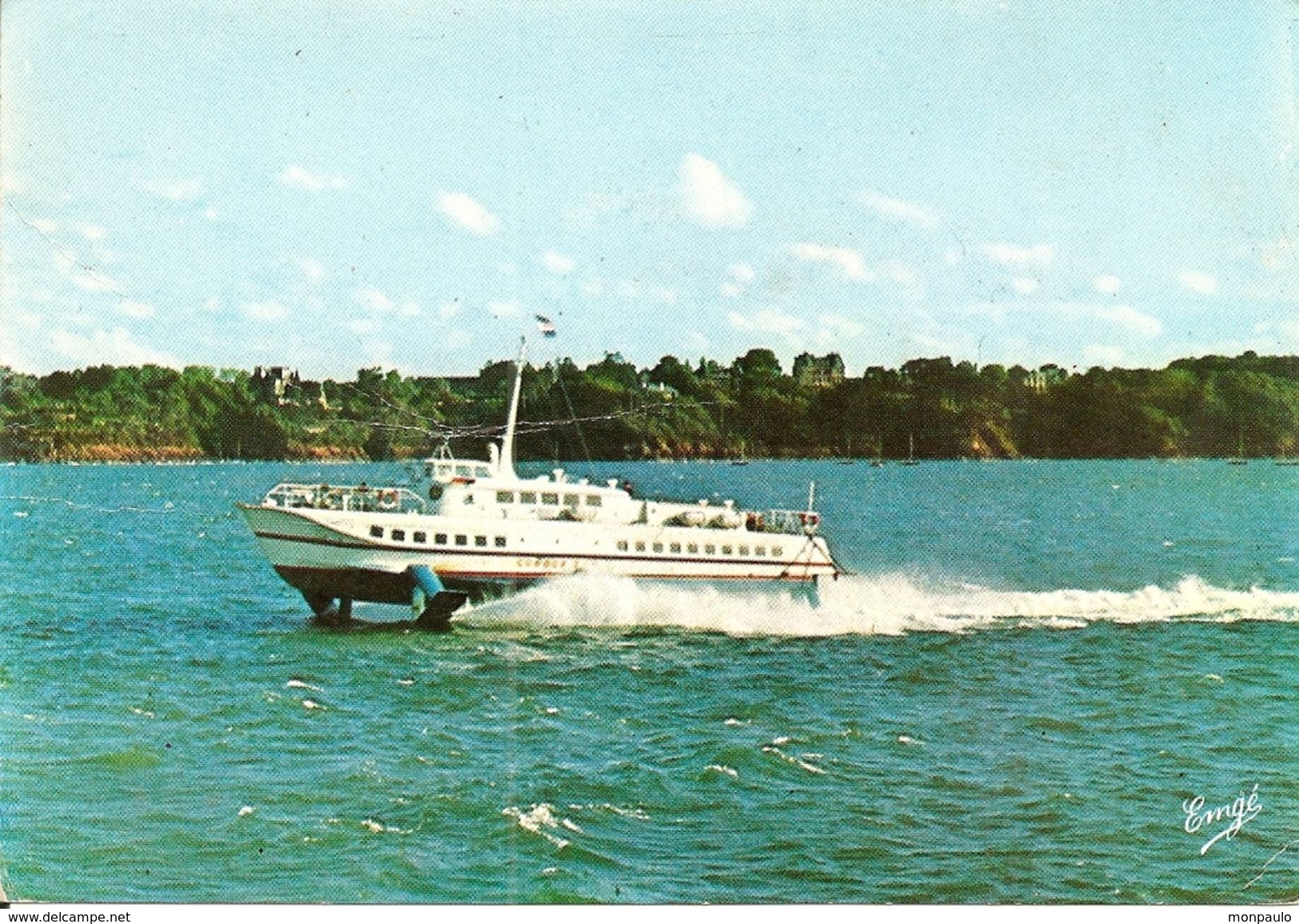 Transport. CPM. Bateaux. L'Hydrofoil P.T. 50. Liaison Saint-Malo Et Les Iles Anglo-Normandes (aéroglisseurs) - Hovercraft