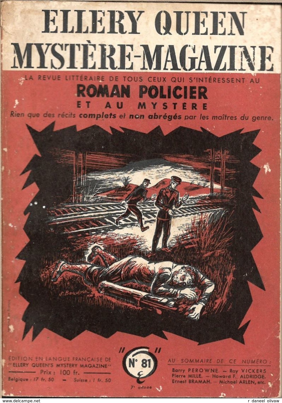 Mystère Magazine N° 81, Octobre 1954 (BE) - Opta - Ellery Queen Magazine