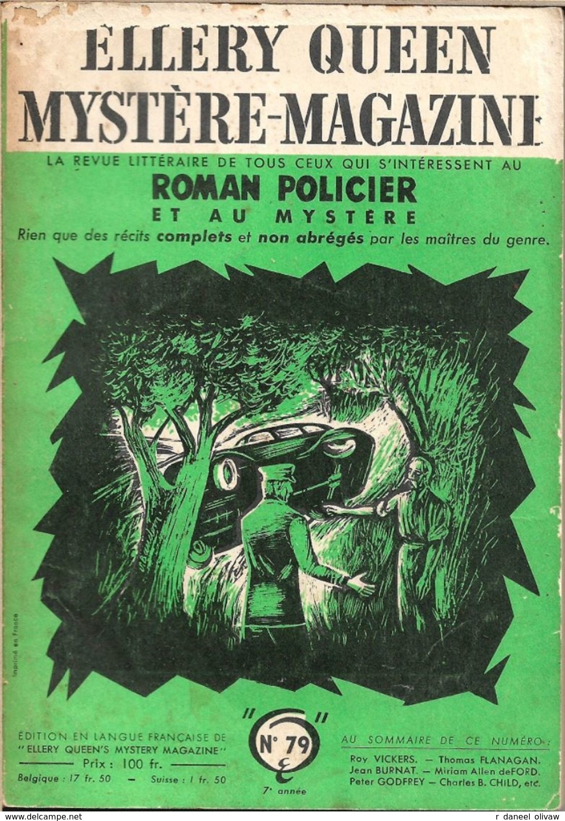 Mystère Magazine N° 79, Août 1954 (BE) - Opta - Ellery Queen Magazine