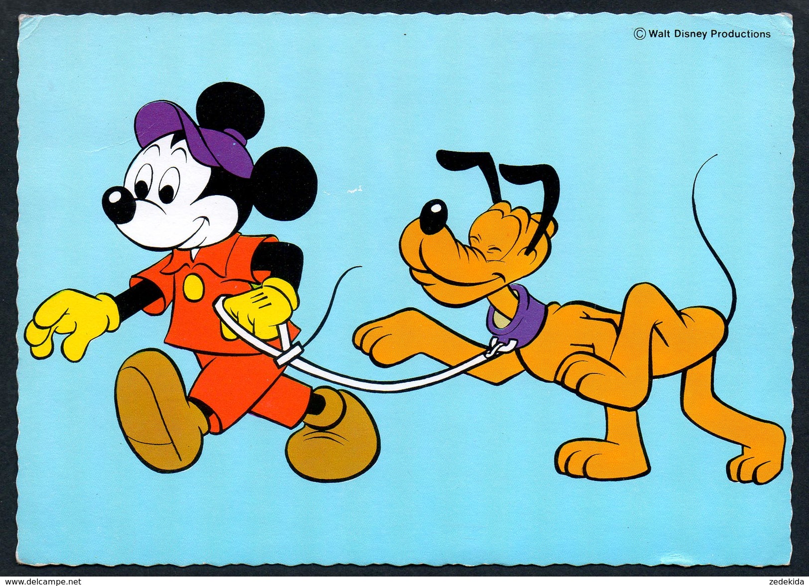 A5460 - Alte Glückwunschkarte - Geburtstag - Michey Mous And Pluto - Walt Disney - Disneyworld