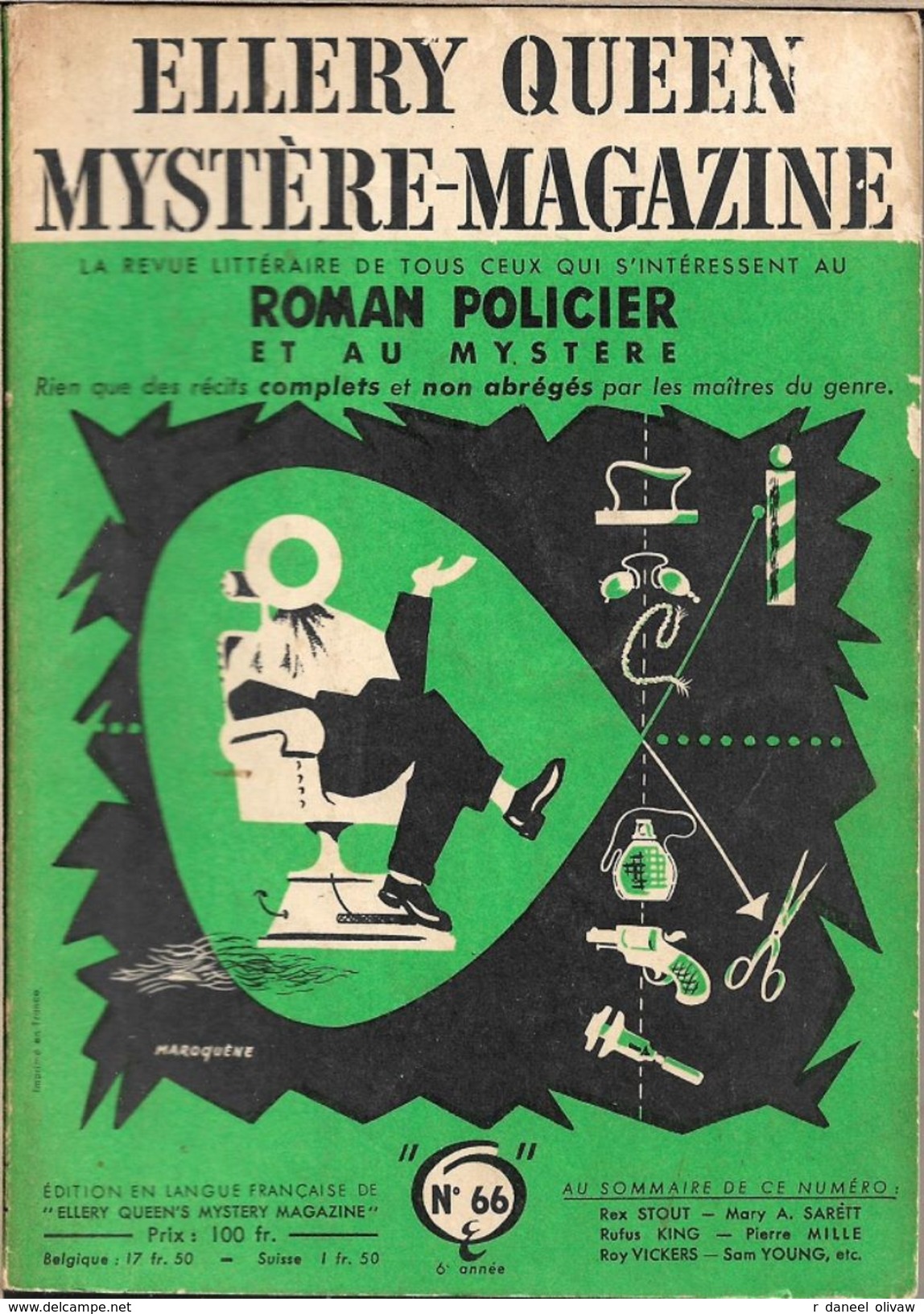 Mystère Magazine N° 66, Juillet 1953 (BE) - Opta - Ellery Queen Magazine