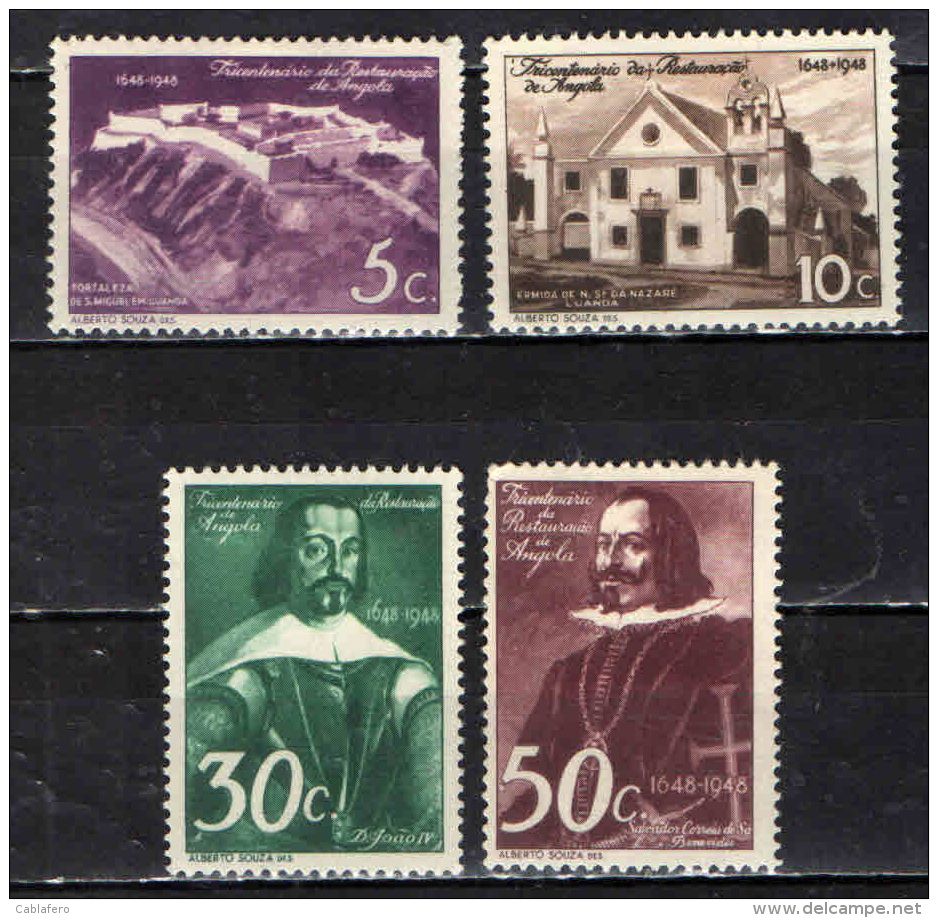 ANGOLA - 1948 - COLONIZZATORI PORTOGHESI - SEE 2 SCANS - NUOVI MH - Angola