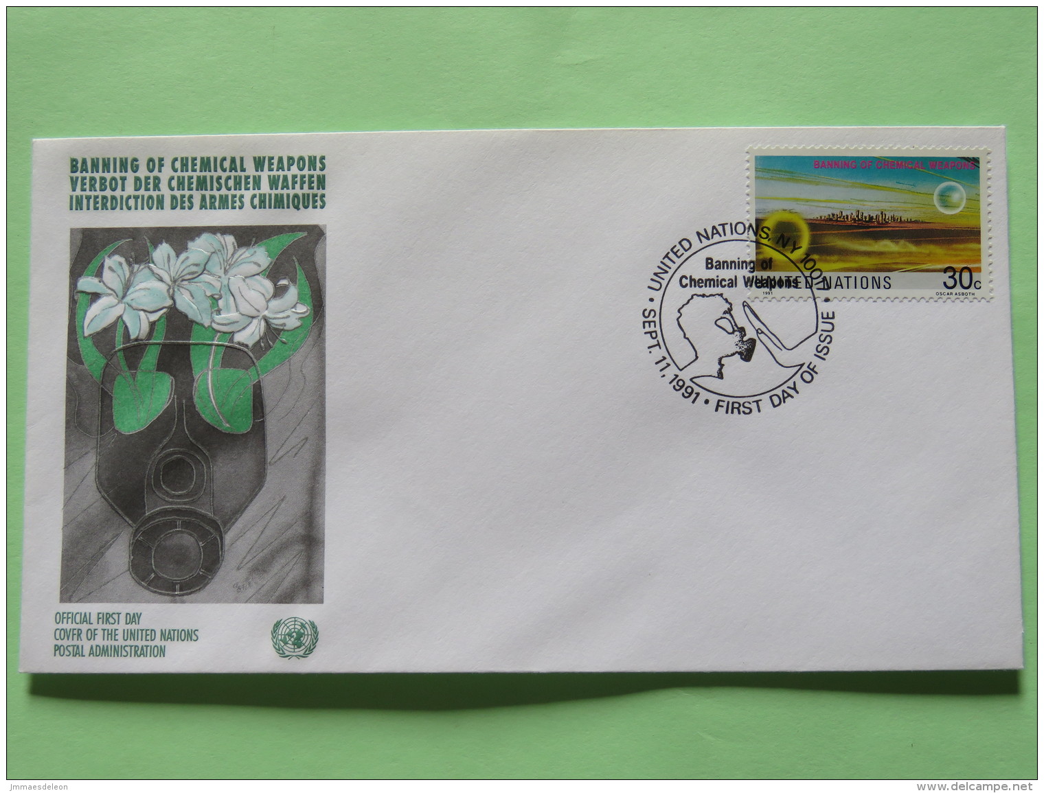 United Nations (New York) 1991 FDC Cover - Banning Chemical Weapons - Lettres & Documents