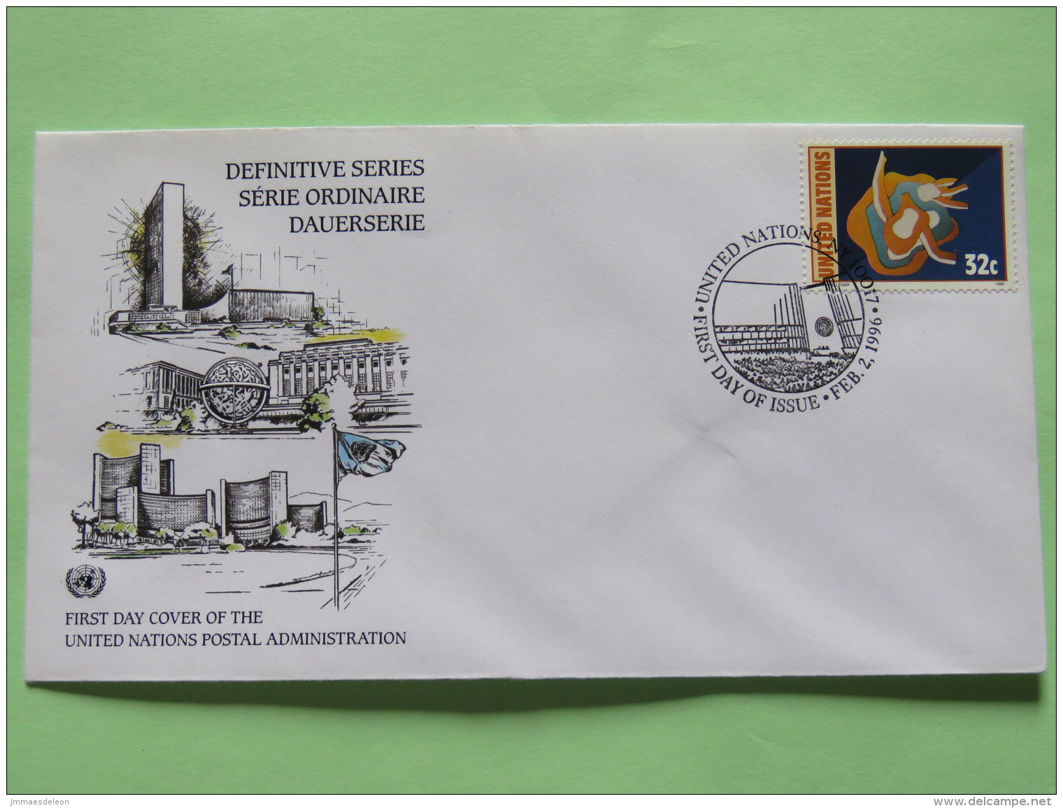 United Nations (New York) 1996 FDC Cover - Mural Painting By Fernand Leger - Cartas & Documentos