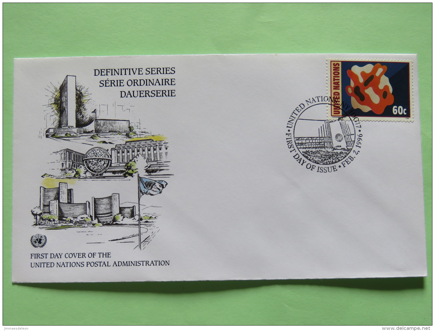 United Nations (New York) 1996 FDC Cover - Mural Painting By Fernand Leger - Briefe U. Dokumente