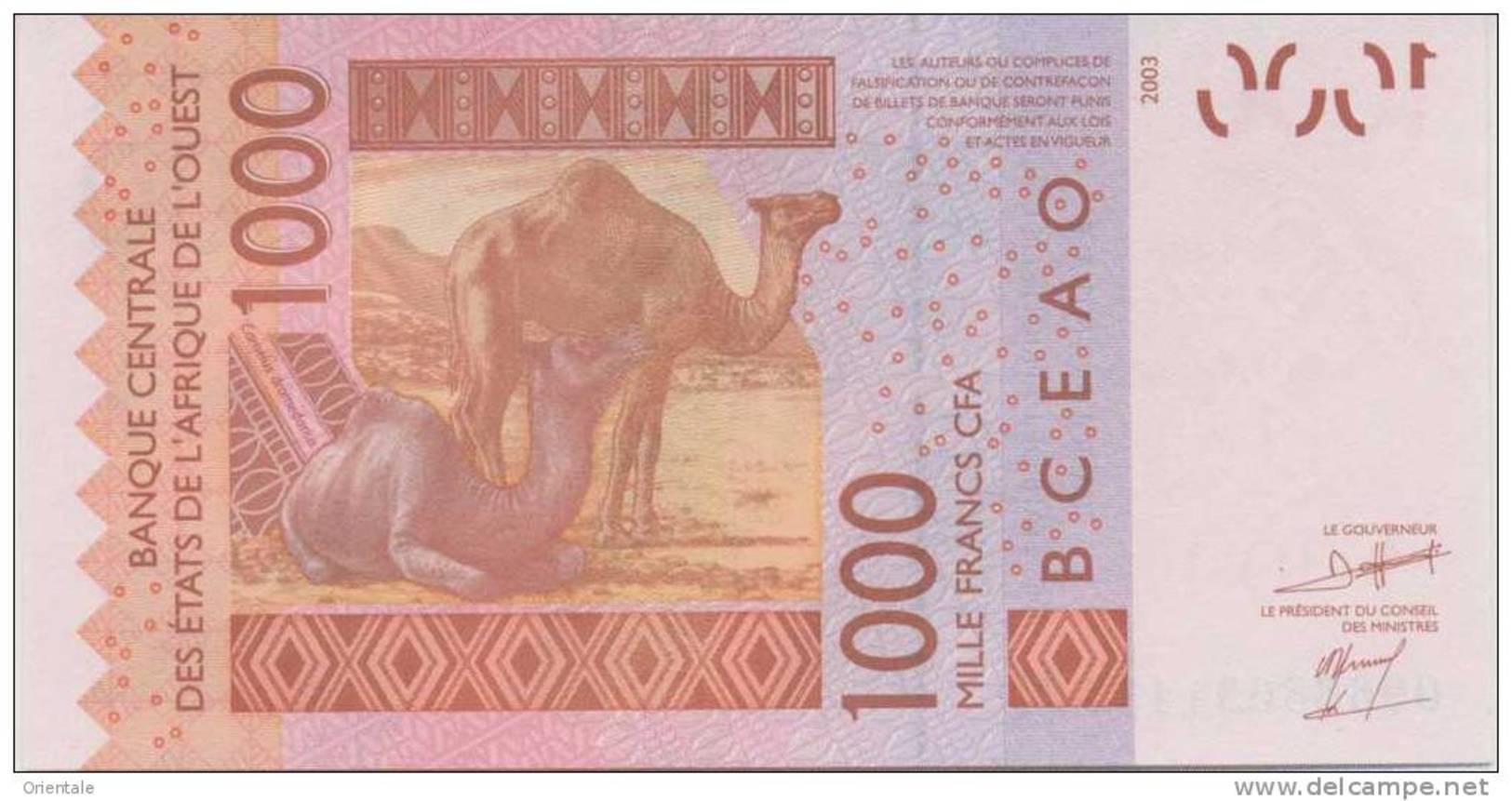 WEST AFRICAN STATES P. 715Kh 1000 F 2009 UNC - Sénégal