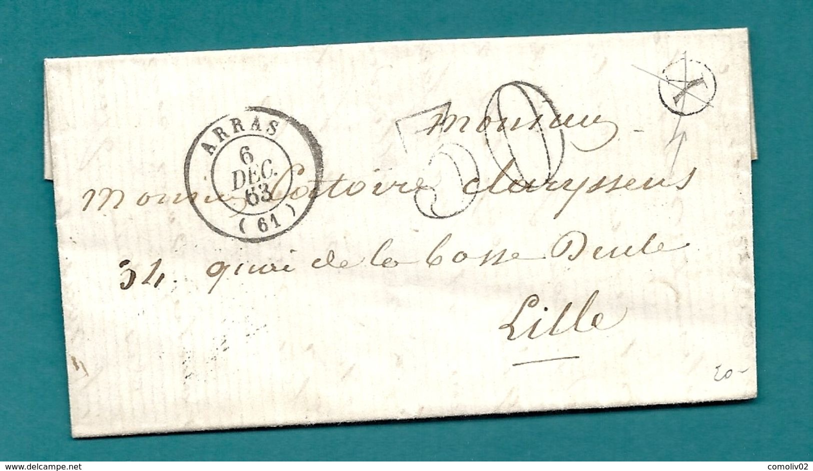 Pas De Calais - Collection Sur ARRAS. Différentes Taxes : 2 Puis 3/ 5/ 8/9/10/30 Et Port Payé 8 Documents - 1801-1848: Vorläufer XIX