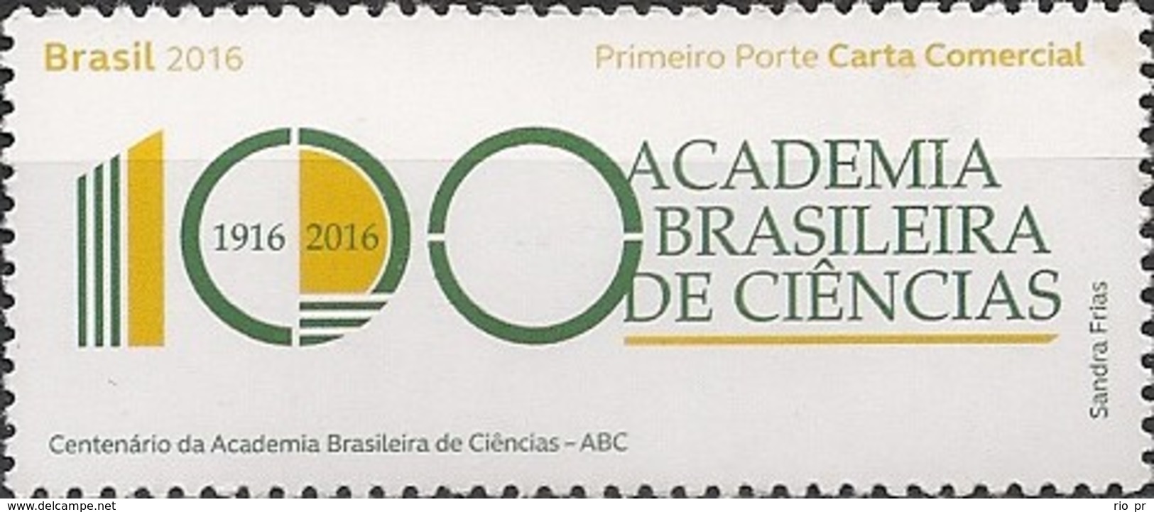 BRAZIL - CENTENARY OF THE BRAZILIAN ACADEMY OF SCIENCES (ABC) 2016 - MNH - Unused Stamps