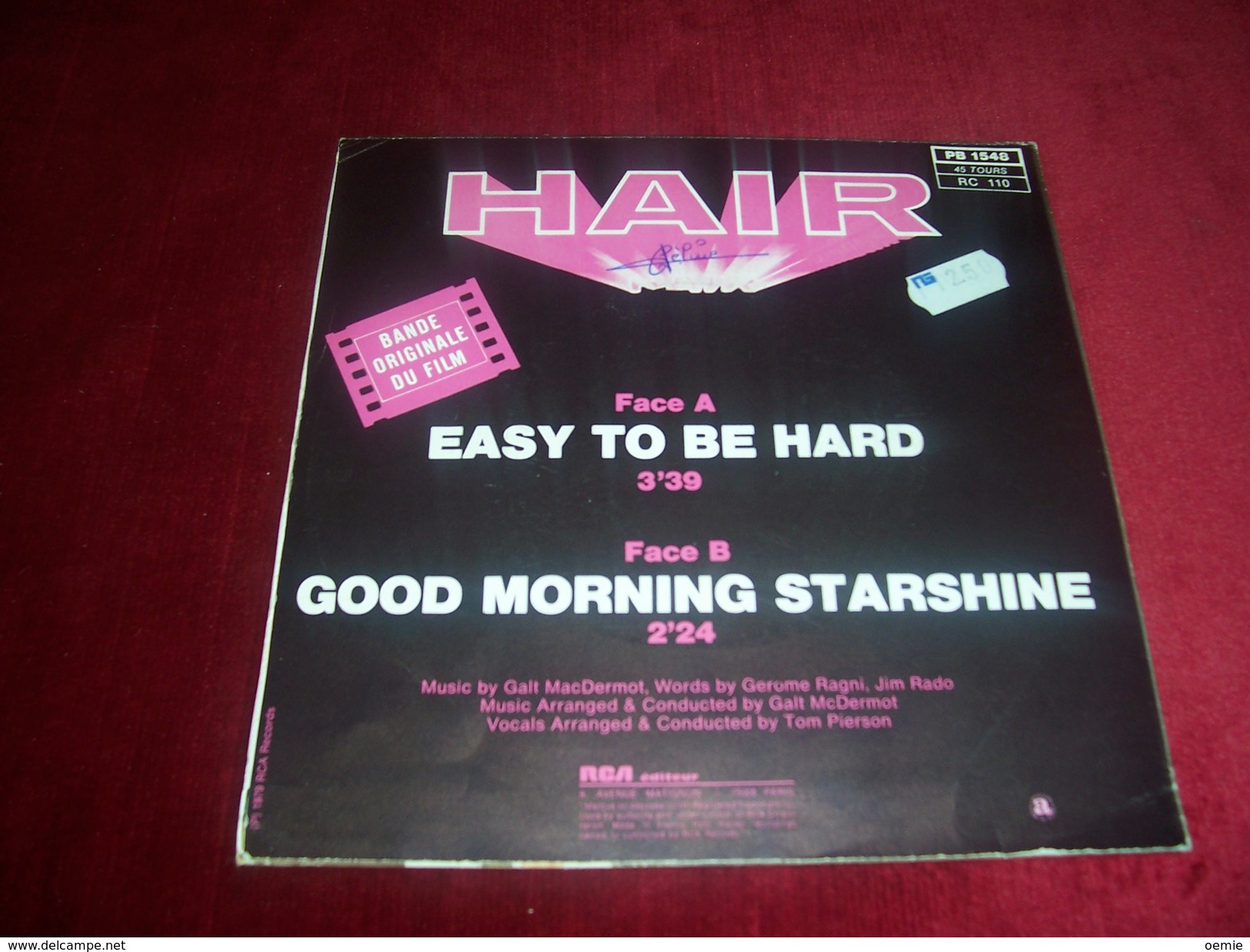 EASY TO BE HARD / GOOD MORNING STARSHINE °°  BO  DU FILM  HAIR - Soundtracks, Film Music