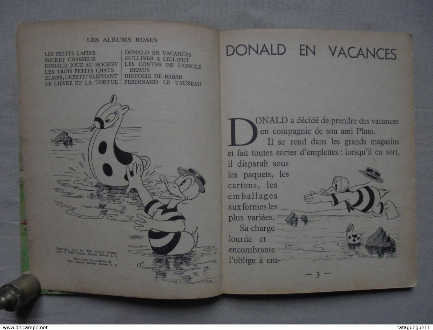 Ancien - Livre Pour Enfant DONALD EN VACANCES Par WALT DYSNEY 1950 - Disney