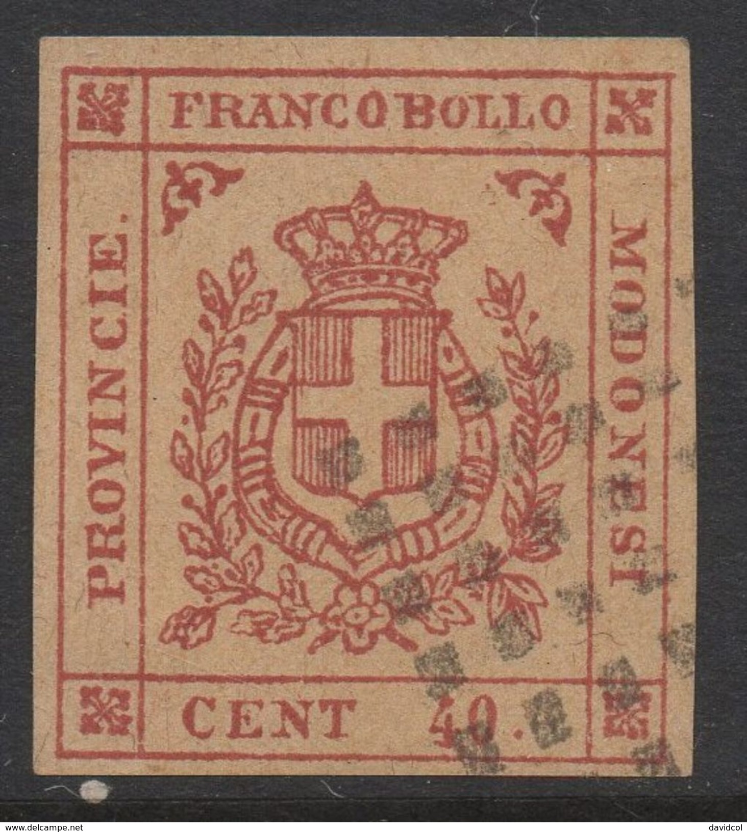 R259.-. MODENA .- .PROVISIONAL GOVERNMENT. SC#: 13 - USED. SCV: US$950.00++. Forgery, Reprint ??? - Modena